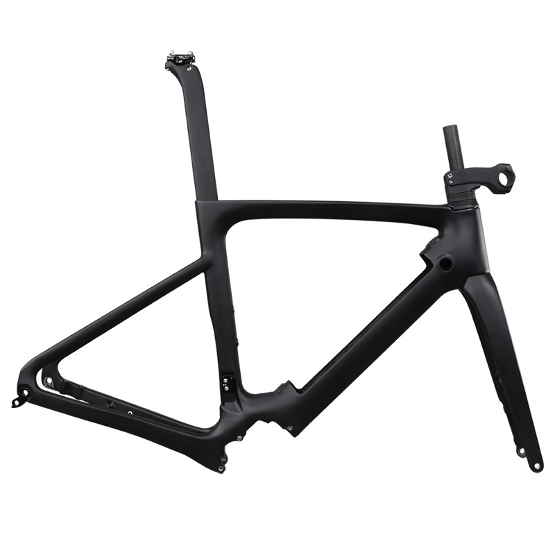 Wholesale ICAN Carbon Ebike Frame max tire 700*32C electric frame with flat mount disc brake for Road Bicycles