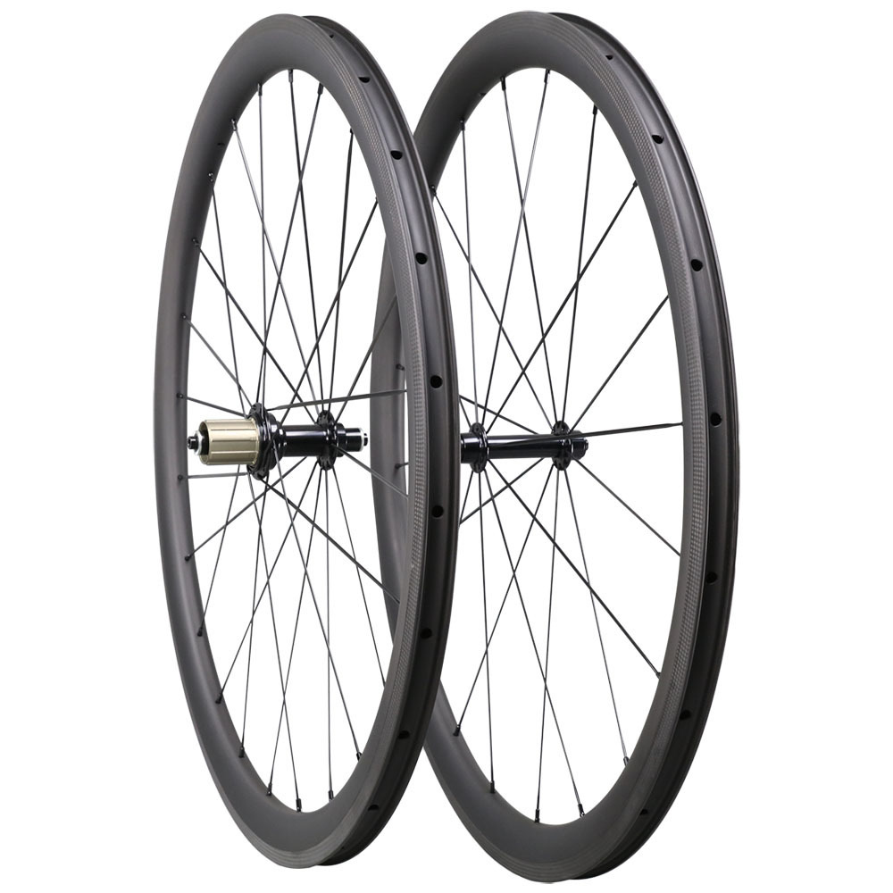 Light weight 700C carbon road bike wheels Tubular 40mm deep 20H/24H with rim weight 400g