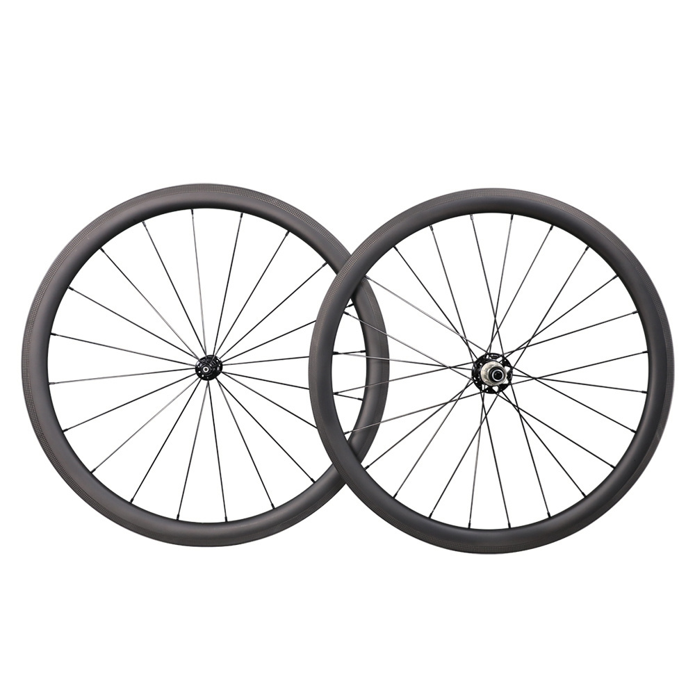 Light weight 700C carbon road bike wheels Tubular 40mm deep 20H/24H with rim weight 400g