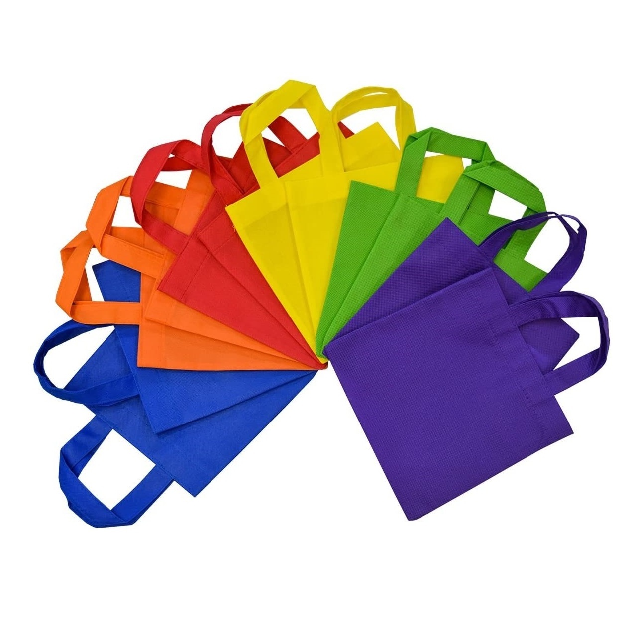 FREE SAMPLE Kids Gift Bags Small Fabric Git Bags with Handles Color Cloth Fabric Reusable Totes Bulk Neon Party Favor bags