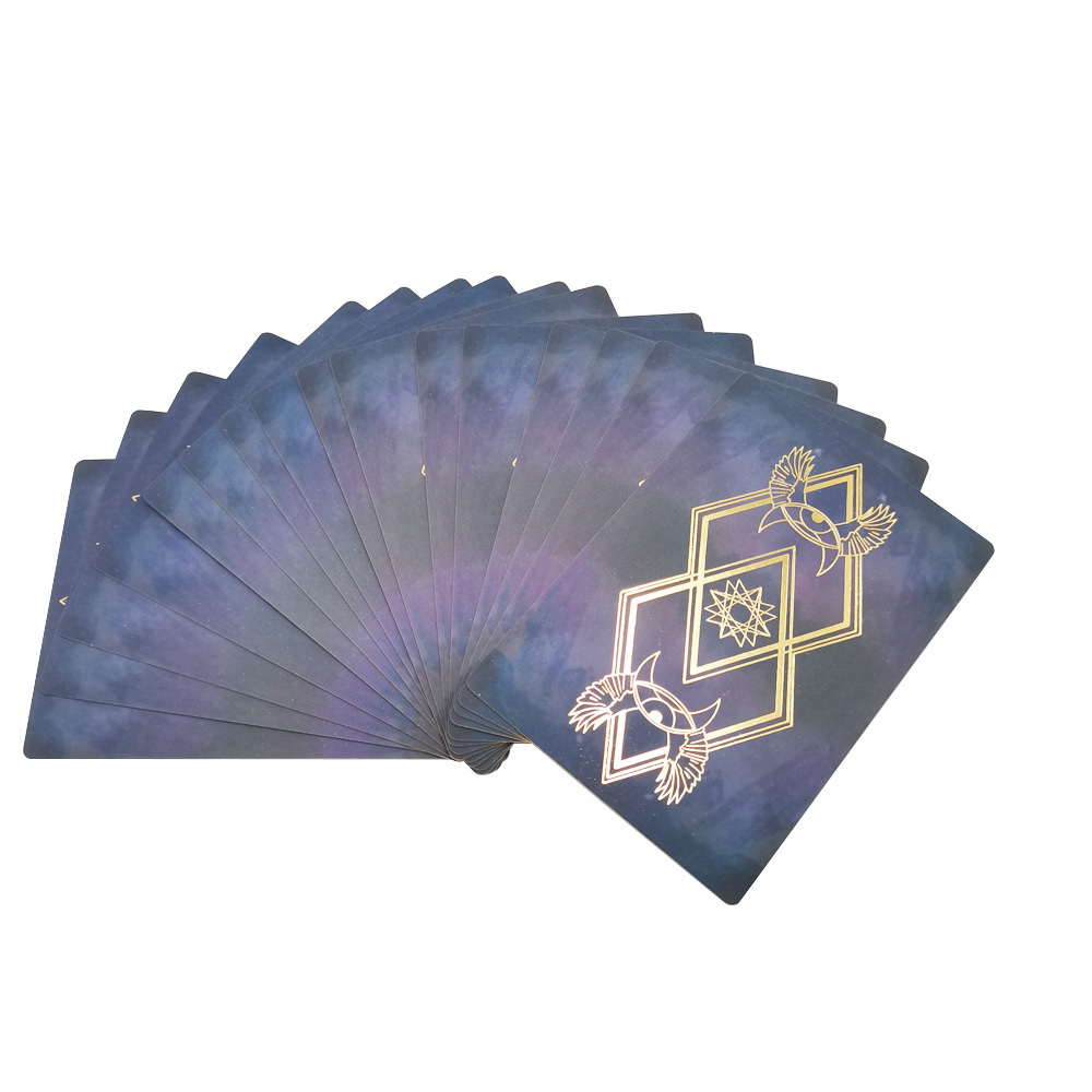 China supplier family  game card packaging foil hot stamping plastic belt divination tarot card magic game card deck