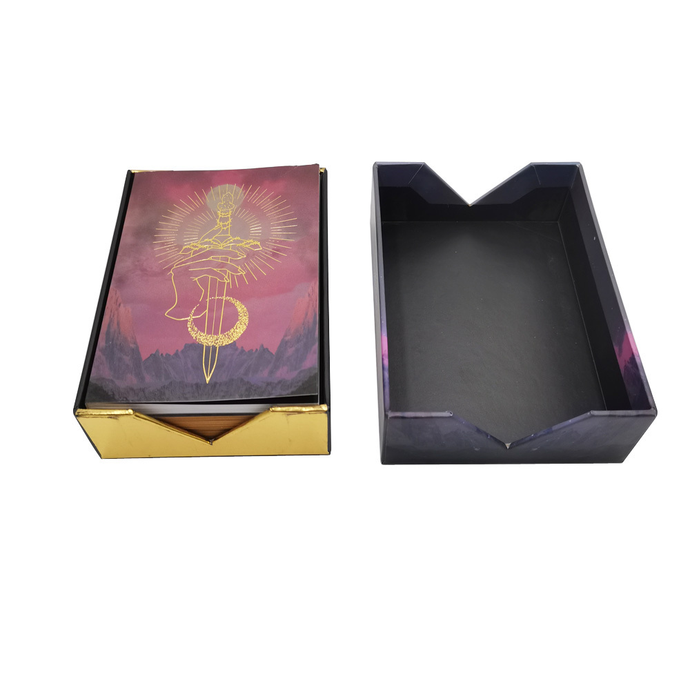 China supplier family  game card packaging foil hot stamping plastic belt divination tarot card magic game card deck