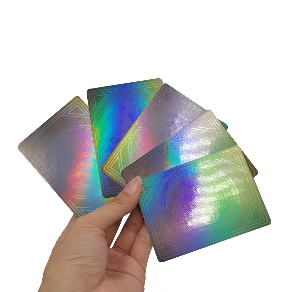 Hot Sale Custom manufacture wholesale logo design holographic matte varnish  playing cards trading card games