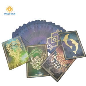 China supplier family  game card packaging foil hot stamping plastic belt divination tarot card magic game card deck