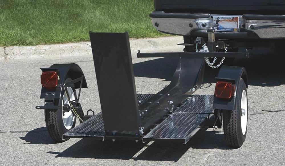 Single Rail Foldable Motorcycle Trailer /  Pull Behind Motorcycle Cargo Trailer