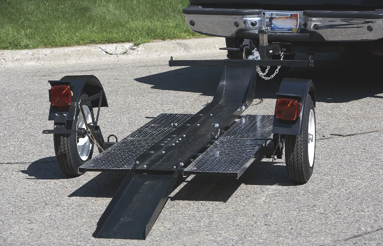 Single Rail Foldable Motorcycle Trailer /  Pull Behind Motorcycle Cargo Trailer