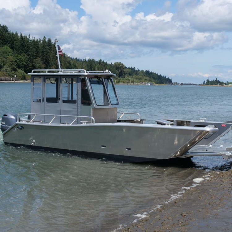 2023 Hot Selling Direct Factory Customized KINOCEAN Aluminum Landing Boat All Welded Landing Craft With Cabin For Sale