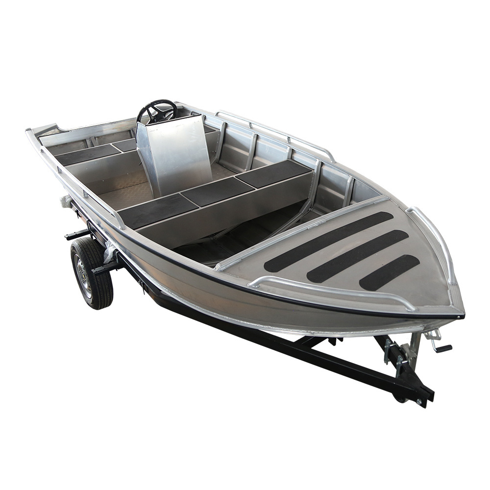 2024 New High Quality Aluminum Hull Aluminum Fishing Boats With Big Storage Space Rowing Skiff