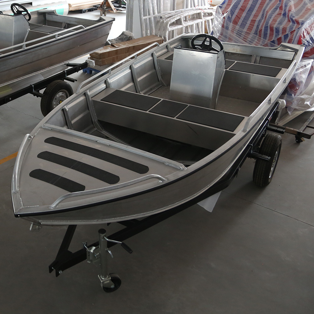 2024 New High Quality Aluminum Hull Aluminum Fishing Boats With Big Storage Space Rowing Skiff