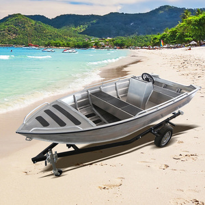 2024 New High Quality Aluminum Hull Aluminum Fishing Boats With Big Storage Space Rowing Skiff