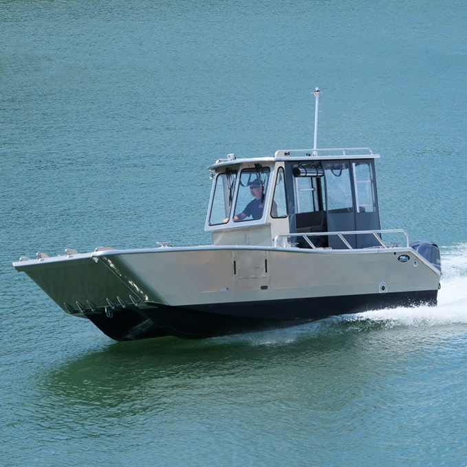 2023 Hot Selling Direct Factory Customized KINOCEAN Aluminum Landing Boat All Welded Landing Craft With Cabin For Sale