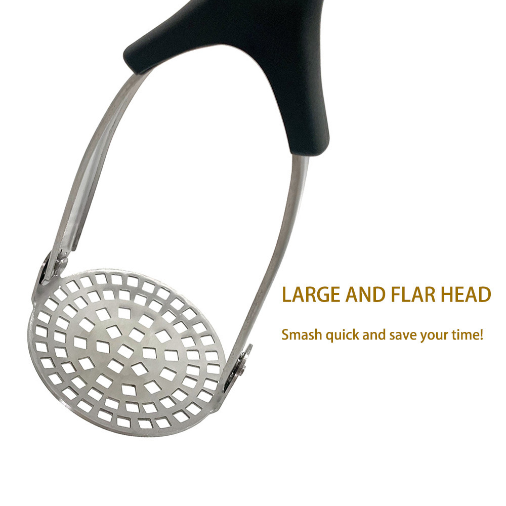 Stainless Steel Potato Bean Smasher with Non Stick Handle Hand Masher for Baby Foods Fruit Vegetable