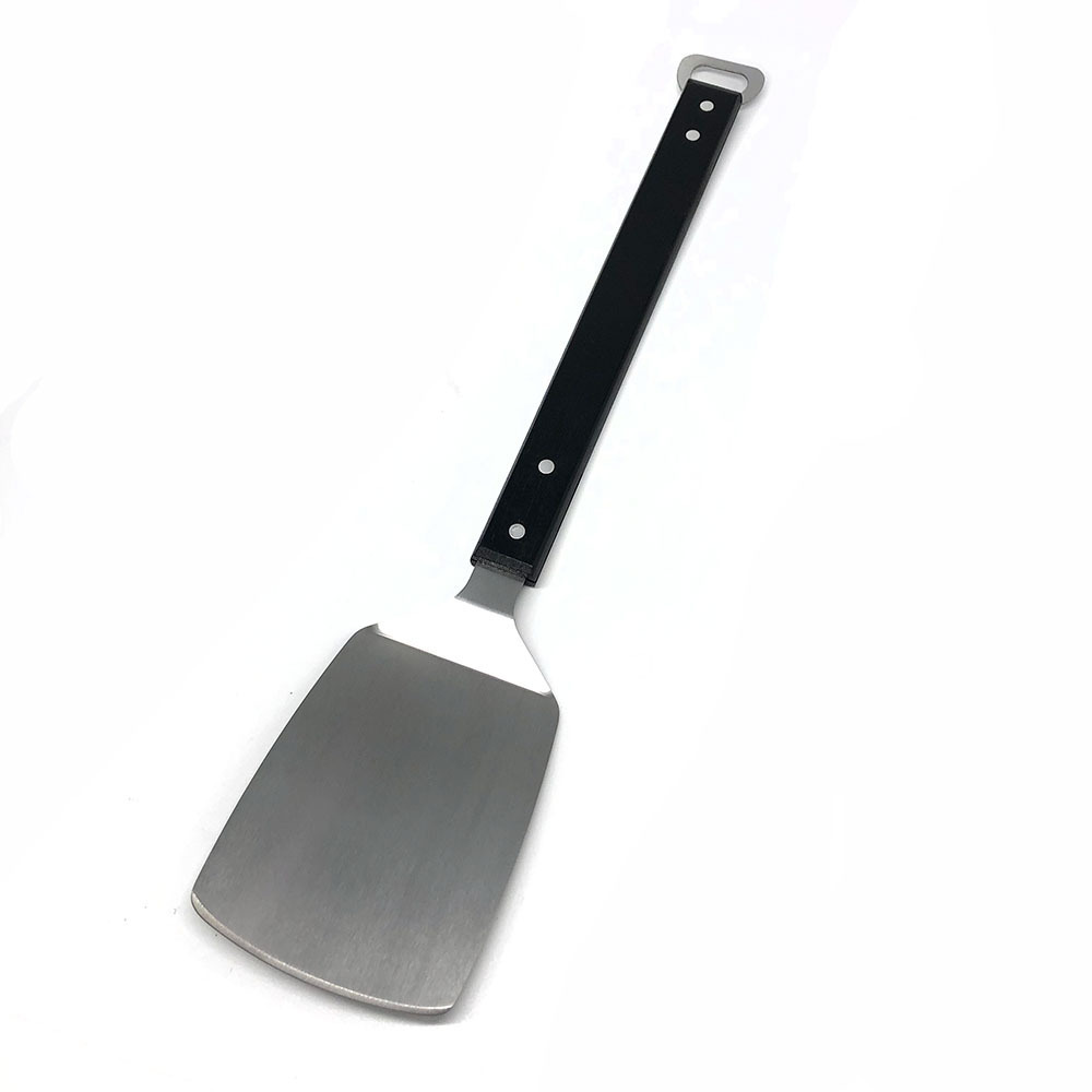 Stainless Steel BBQ Spatula with Wooden Handle BBQ Meat Turner Grill Flipper with Bottle Opener BBQ Grill Tools Accessories