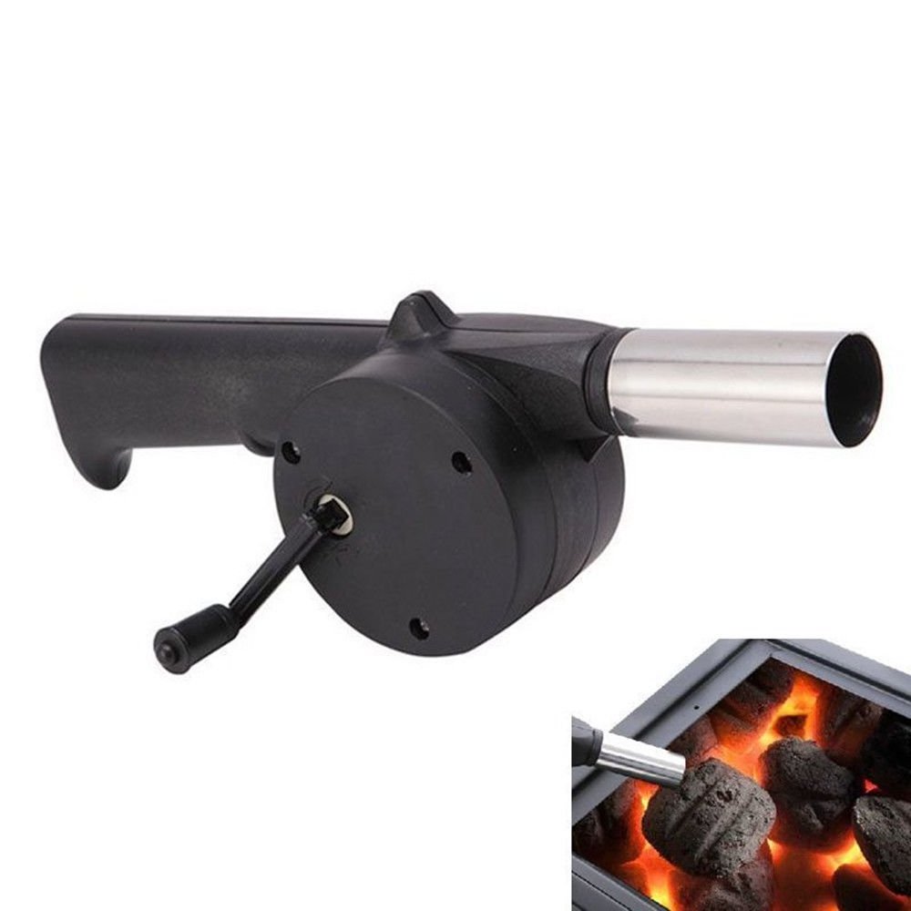 Free Sample! Low MOQ! Portable Hand Crank BBQ Fan BBQ Air Blower Camping Picnic Outdoor Barbecue Grilling Fan