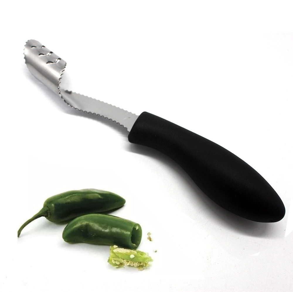 Stainless Steel Jalapeno Pepper Corer Remover, Core Deseeder Pepper Cutter Kitchen Tools For BBQ Roasting Grill Smoker or Oven