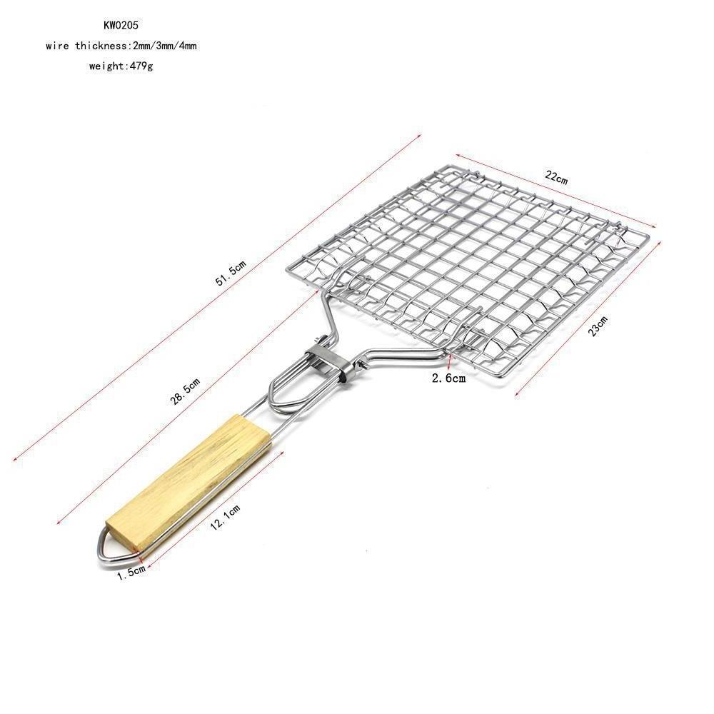 Cooking Accessories vegetable fish grilling basket, portable grilling basket with folding handle outdoor grill cooking tool