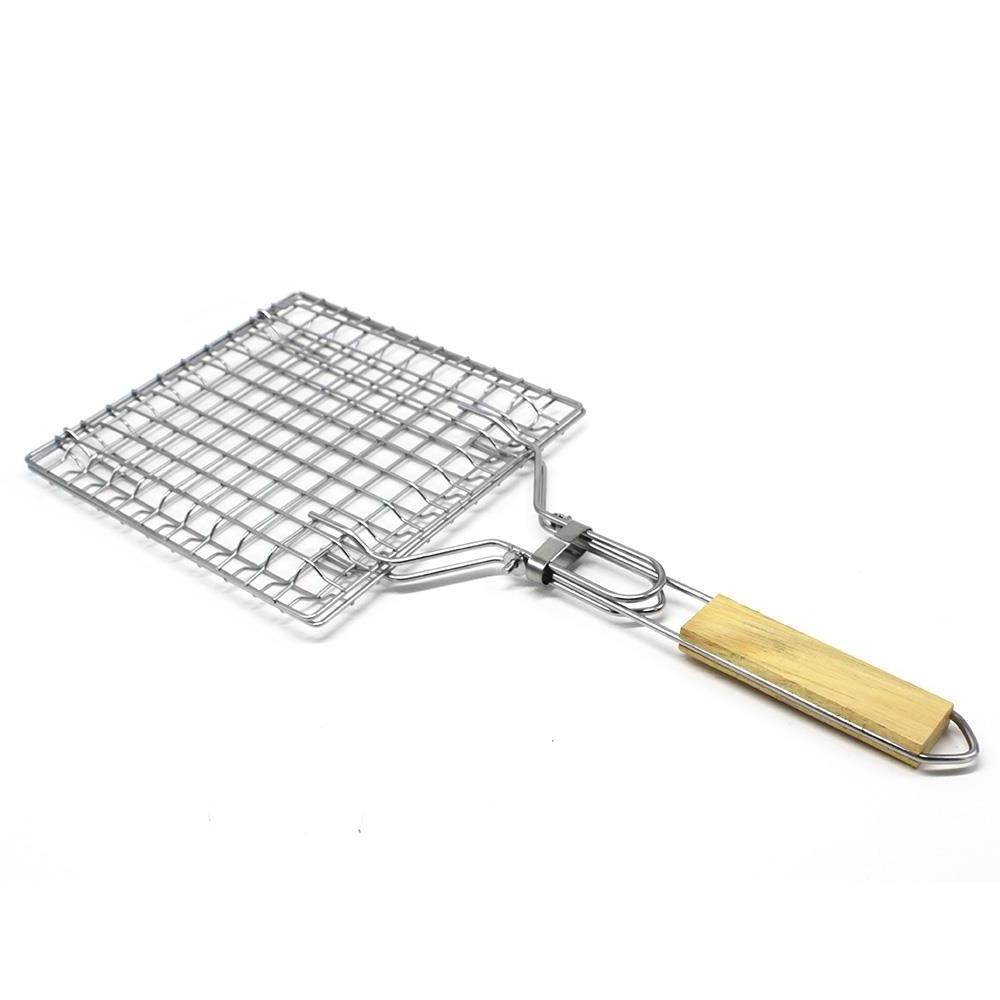 Cooking Accessories vegetable fish grilling basket, portable grilling basket with folding handle outdoor grill cooking tool