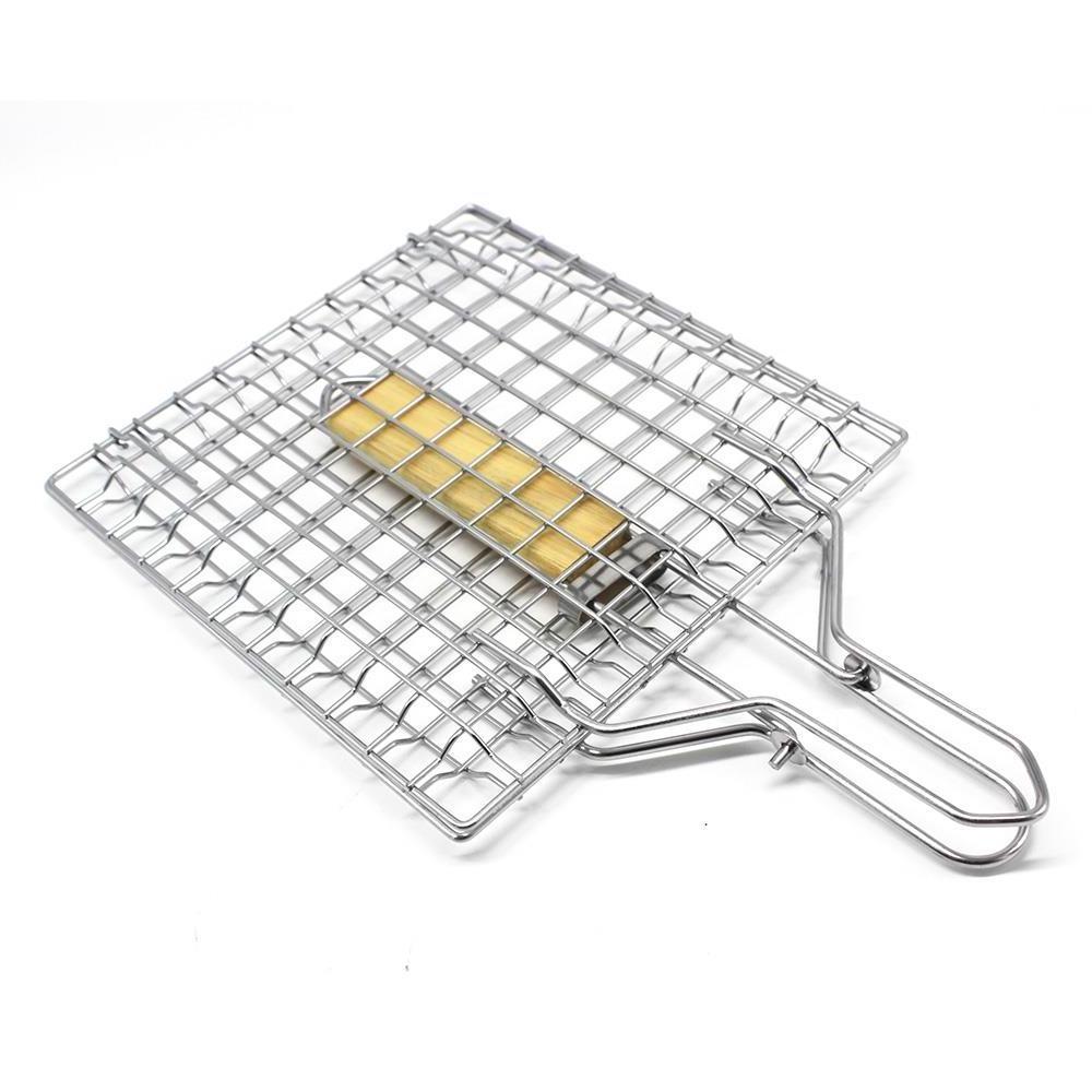 Cooking Accessories vegetable fish grilling basket, portable grilling basket with folding handle outdoor grill cooking tool