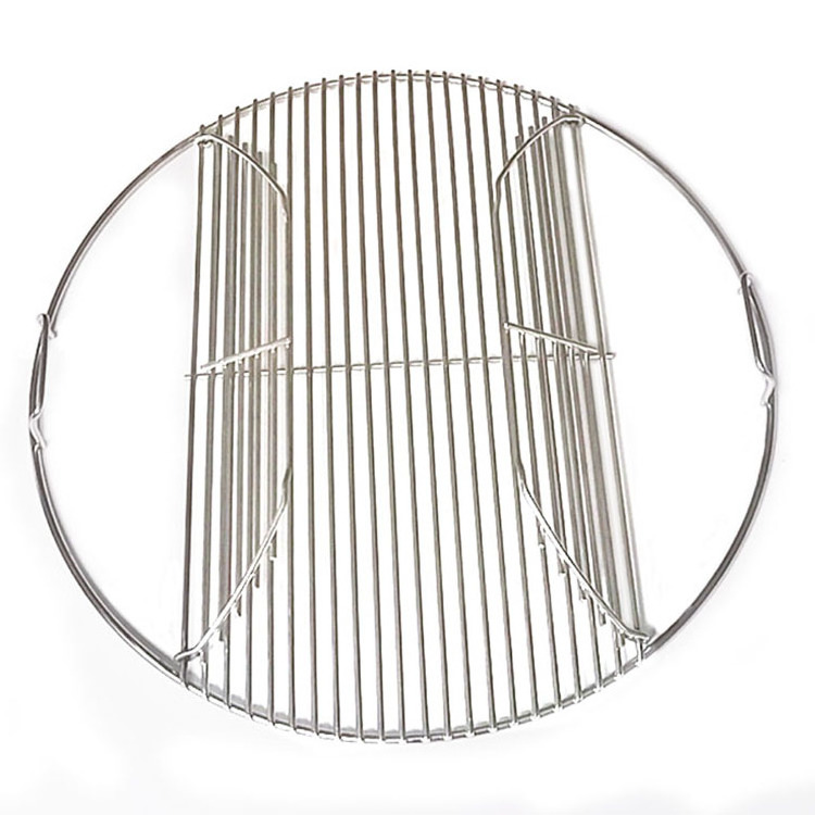 Good Quality Stainless Steel BBQ component 24 Inch Round Outdoor Fire Pit Cooking Grate, Foldable Outdoor Camping Tools