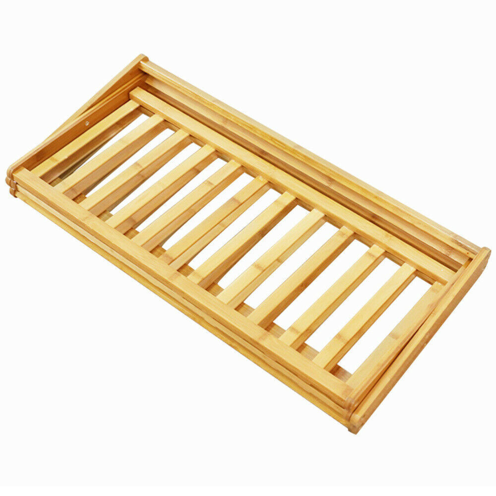 Modern Portable 4 Tier Folding Bamboo Shoe Rack for Hallway