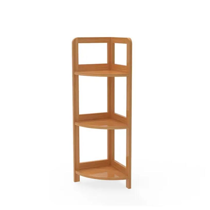 Multi-Tier Small Bamboo Corner Bathroom Rack Shelf for Storage