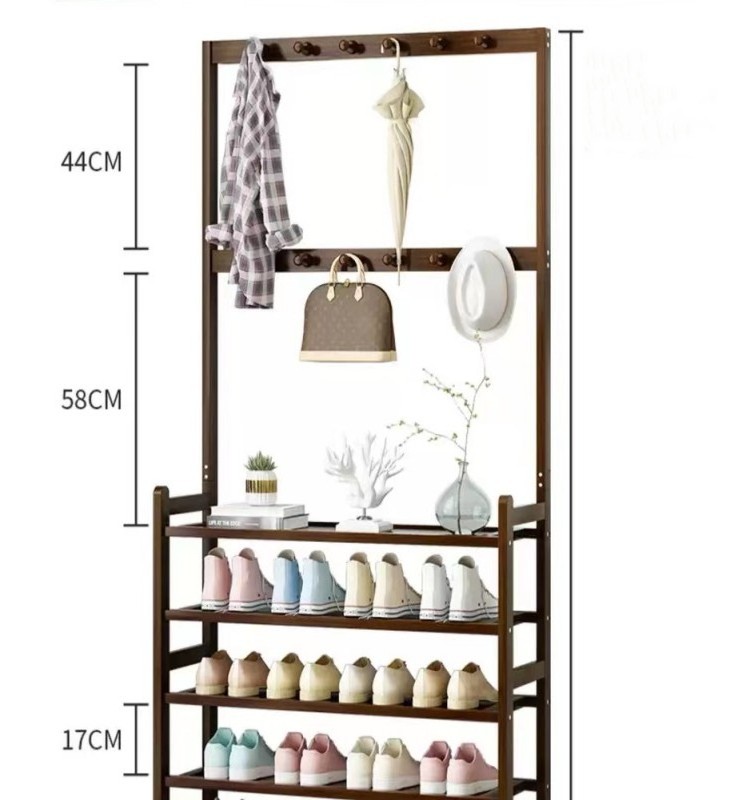 Bamboo Large Size Free Standing Shoe Shelf  Bamboo Shoe Rack Storage Organizer