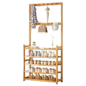 Bamboo Large Size Free Standing Shoe Shelf  Bamboo Shoe Rack Storage Organizer