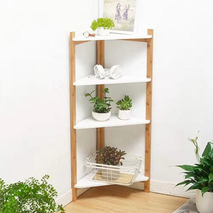 Multi functional Storage Organizer 4 Tier Tower Free Standing Rack Bamboo Bathroom Shelf For Bathroom and Living Room