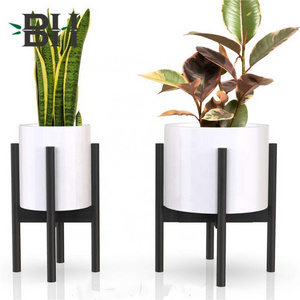 Plant Stand Indoor - Bamboo, Full Adjustable, Holds 8 10 and 12 Inch Planter Pots for Plants and Flowers