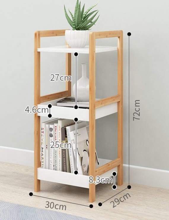 Multi-purpose Simple Design 3 Tier Bamboo Display Storage Shelf