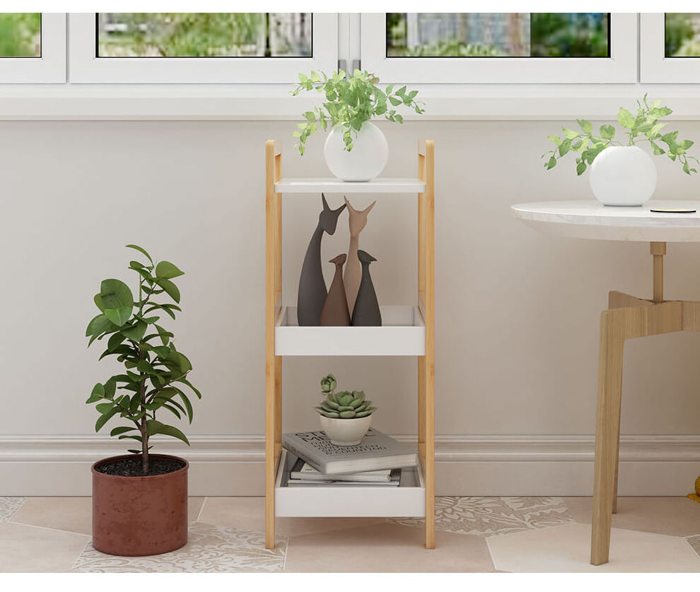 Multi-purpose Simple Design 3 Tier Bamboo Display Storage Shelf