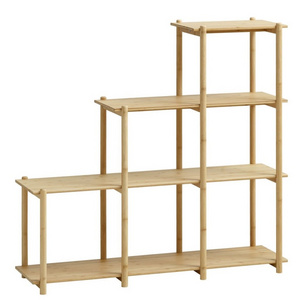 Free Standing Storage Shelving Unit Bamboo Bookshelf Multilayer Bamboo Adjustable Bookcase For Living Room