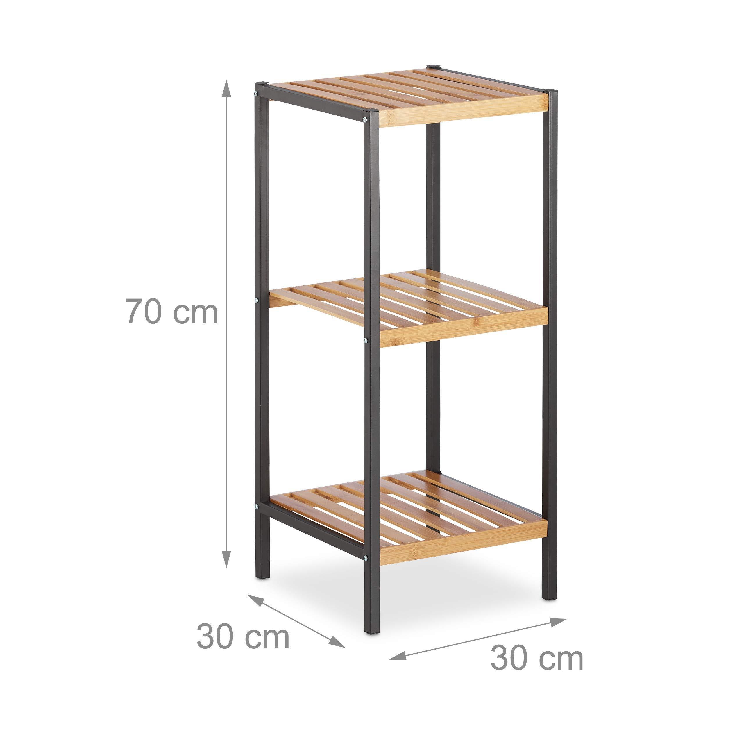 Custom 3 Tier Bamboo Metal Freestanding Decorative Bathroom Racks Storage Shelf Shelves Standing Shelf Bathroom Cabinet