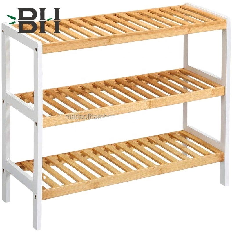 Shoe Rack-Premium Bamboo Organizer and Stackable Shelf Storage for Entryway,Cubby, Bathroom,Hallway, Closet or Living room