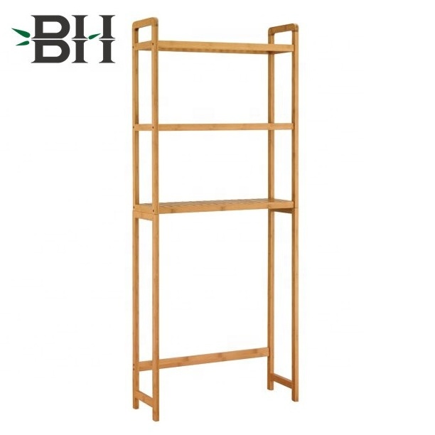 Bamboo Over The Toilet Storage Shelf, Bathroom organizer Rack, 3-Tier Shelves