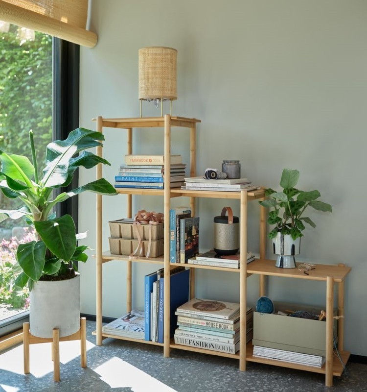 Free Standing Storage Shelving Unit Bamboo Bookshelf Multilayer Bamboo Adjustable Bookcase For Living Room