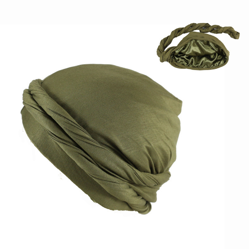 New Hot Selling Dreadlocks Mens Double Layer Satin Lined Turban Hat for Men