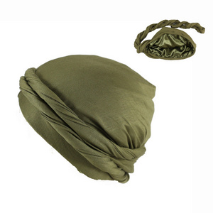 New Hot Selling Dreadlocks Mens Double Layer Satin Lined Turban Hat for Men