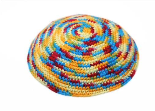 Custom Hand Knitted Crocheted Jewish Twill Suede Silk Yarmulka Kippah Fall Kippah Kippot with Custom Designs Israel