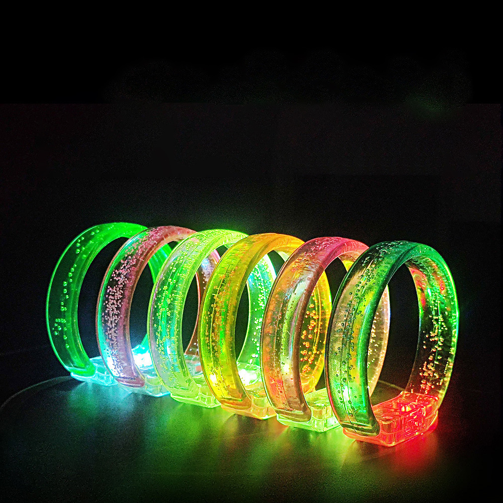 Wholesale Pub Club Bar Livehouse Light-up Led Custom Logo Bracelet Glow in The Dark Decorations for Events Party Supplies