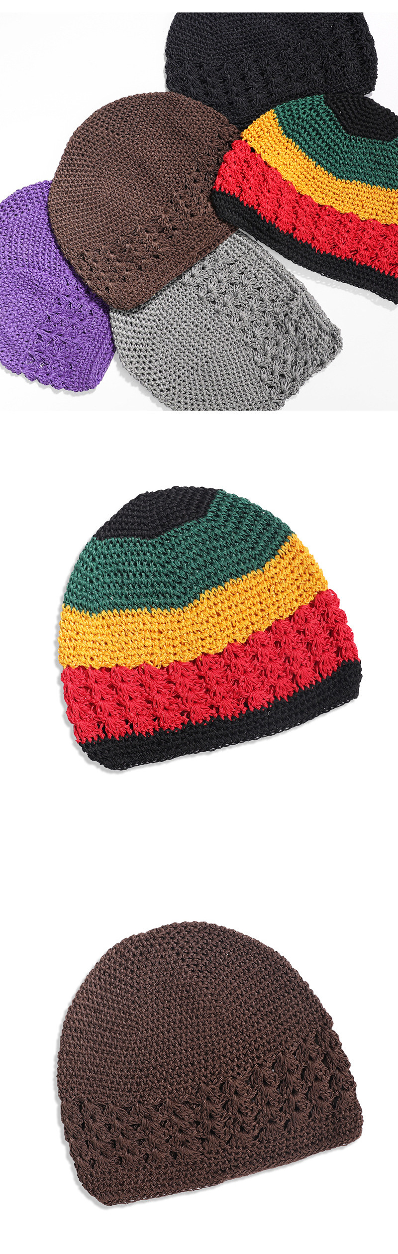 High Quality Crochet Beanie Rasta Kufi Hat For Men Women Islamic Muslim Prayer Caps