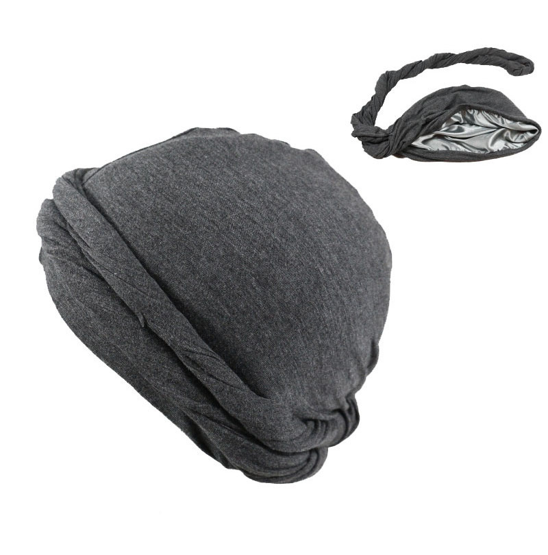 New Hot Selling Dreadlocks Mens Double Layer Satin Lined Turban Hat for Men