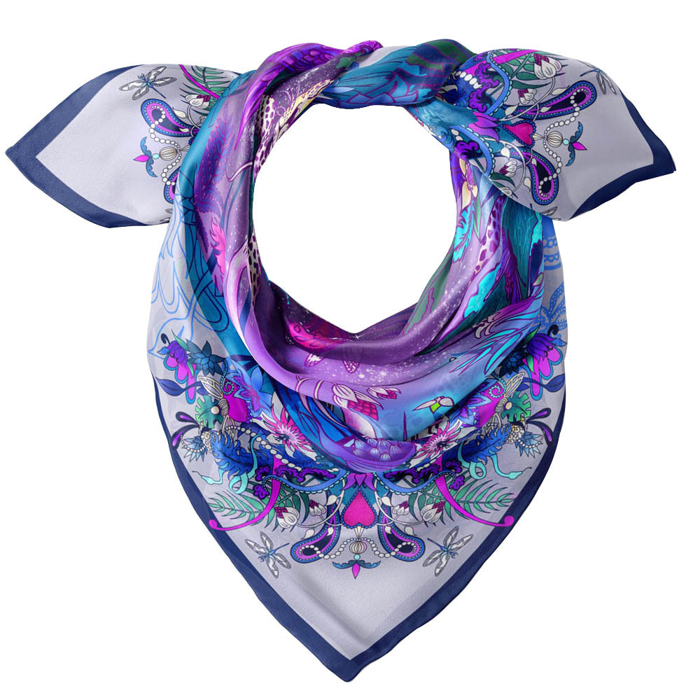 navy silk scarf silk scarf printing machines Blank Silk Scarf Suitable for Dying Printing and for Crafters Designer