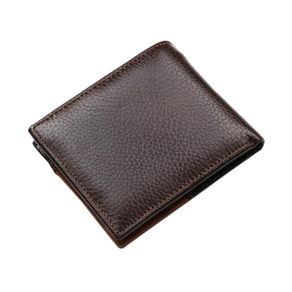 High Quality Pu Leather Card Holder Coin Purses Male Casual Fashion Style Short Cowhide Leather wallet customized LOGO