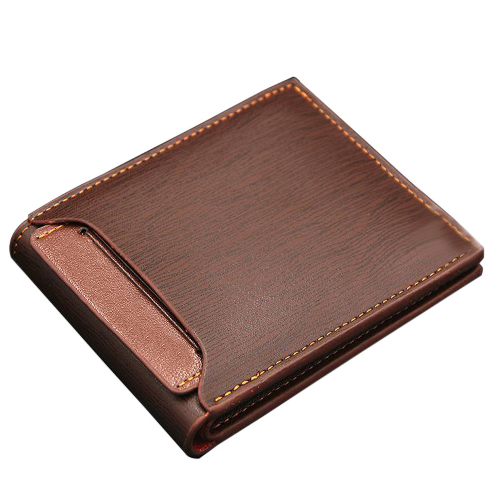 High Quality Pu Leather Card Holder Coin Purses Male Casual Fashion Style Short Cowhide Leather wallet customized LOGO