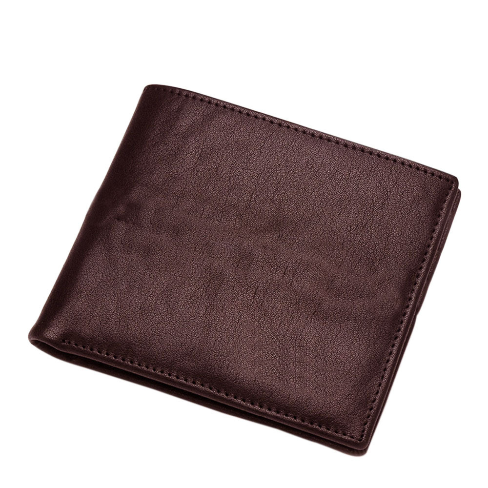 High Quality Pu Leather Card Holder Coin Purses Male Casual Fashion Style Short Cowhide Leather wallet customized LOGO