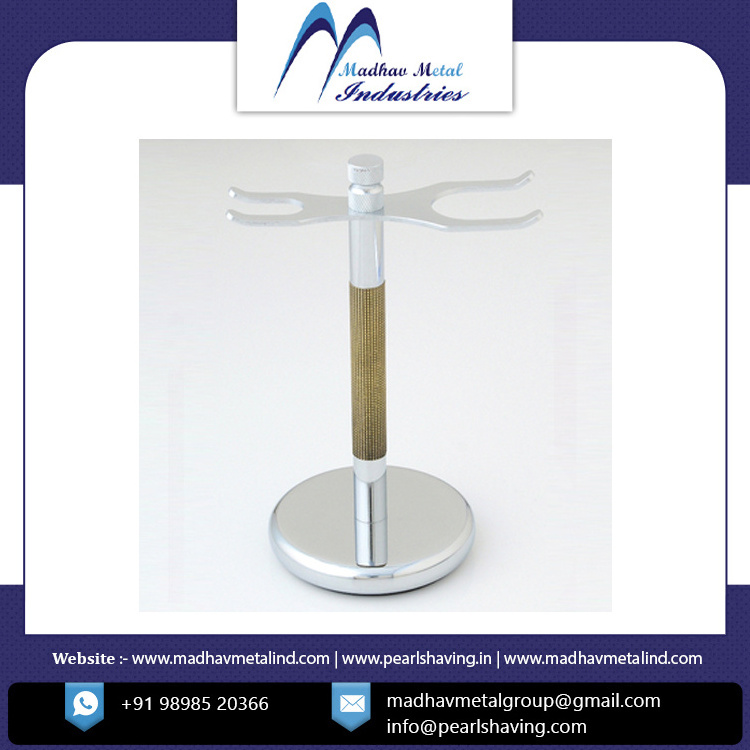 Best Quality Stainless Steel Shaving Brush Stand Custom Made Shaving Stand And Razor At Good Price