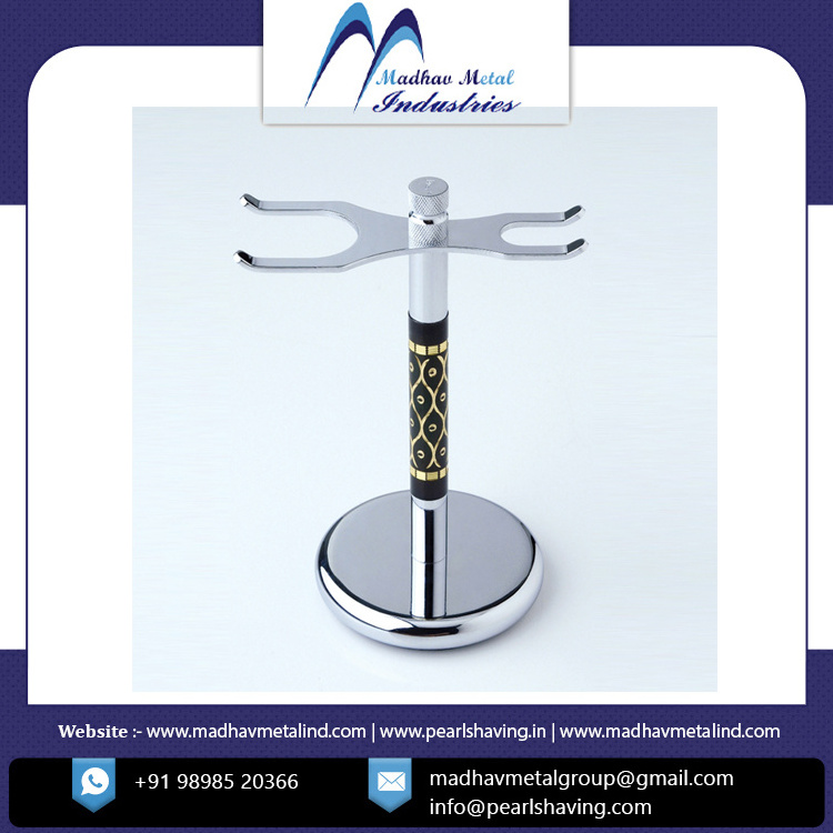 Best Quality Stainless Steel Shaving Brush Stand Custom Made Shaving Stand And Razor At Good Price