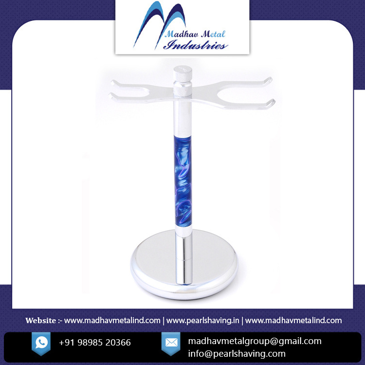 Best Quality Custom Shaving Brush And Razor Stand Metal Material Shaving Brush From India