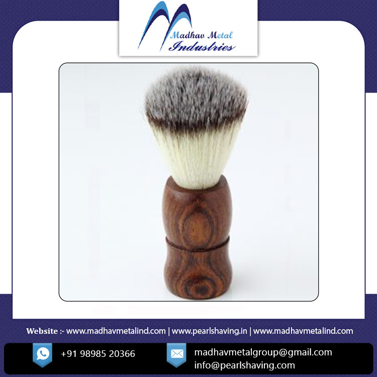 Wholesale Price Hot Sale Mens Shaving Brush Synthetic Hair Wooden Handle Brush From India